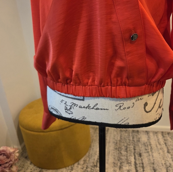Karl Lagerfeld Vibrant Orange Blouse,Long Sleeves, Size M. - Picture 8 of 14
